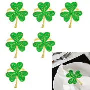 6Pcs Shamrock Napkin Rings Napkin Holder Cloth Napkins Table Napkin Rings for...