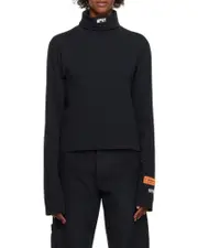 Heron Preston Logo Embroidered Roll Neck Sweater XXS,S,XS,L,XXL,M Black