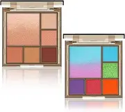 [Apooliy] 2pcs Shimmer & Matte Eyeshadow Palette,Long-Lasting Cream Eye Shadow,Waterproof Eyeshadow Powder, High-Pigment,6-Color Eye Shadow Palette,Easy Application,Sweat-Proof