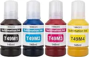 TKNCCC T49M Sublimation Ink Compatible for SureColor F170 F570 Dye-Sublimation Printers (T49M1 T49M2 T49M3 T49M4 140ML x 4) F170 Sublimation Ink Press Transfer on Mugs T-Shirts Bag Phone Case