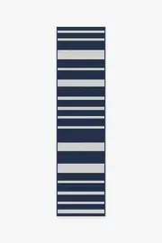 75' x 305' | Machine Washable Runner Rug | Kid & Pet Friendly | Indoor Rug | Sailmaker Stripe Blue Outdoor Rug | Ruggable