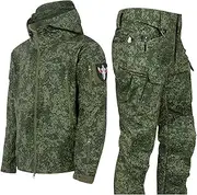 [CLSQLXYJZC] Adult Ski Suits Set, Winter Comfortable Breathable Fleece Warm Soft Shell Ski Jacket and Pant Set, with Arm Band and Belt, for Skiing, and Other Winter Outdoor Activities(Dark Green,X-Large)