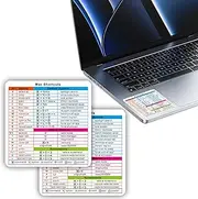 EKIND Mac Shortcuts Stickers, Mac Quick Reference Guide Keyboard Shortcut Stickers for MacBook, Laptop Accessories (Two Sheet Same, White)