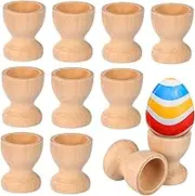 CHICAMPERA 15pcs Wooden Egg Holder DIY Easter Egg Tray for Wine Glass Shaped Design Smooth Surface for Easy Decorating for Easter Crafts and Creative Play