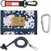[RE ROUGH ENOUGH] Rough Enough Boys Wallet for Kids Teen Boys Men Neck Lanyard Wallet with Keychain, Blue, 5 x 3.4 x 1 inches, Casual