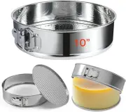 JNXHON 10" Springform Cake Pan Stainless Steel Nonstick Cheesecake Pan