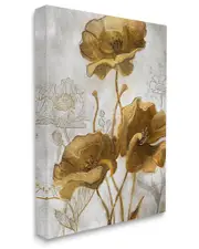 Stupell Industries Silver and Gold Poppies Abstract Flower Field Stretched Canvas Wall Art by Studio W