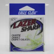 Eagle Claw Lazer Sharp L214CG Crappie Light Wire Panfish Fishing Hooks Size 4