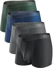 [DAVID ARCHY] Men's 4 Pack Underwear Micro Modal Separate Pouches Trunks with Fly