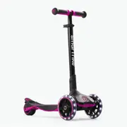 Kids 3 Wheel Kick Scooter Foldable Adjustable Ride On LED Light Up Wheels Pink