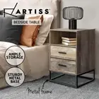Artiss Bedside Table 2 Drawers Side Table Shelf Storage Cabinet Nightstand BADAN