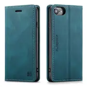 AutSpace For Apple iPhone 6/6S Case RFID Blocking Retro Flip Premium Leather Card Holder Wallet Cover - Cyan Blue