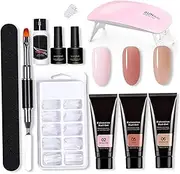 Nail Extension Gel Set Clear Builder Nail Gel Kit with Lamp Manicure Starter Kit 11PCS