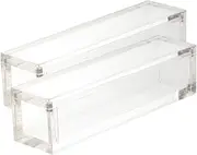 KOMBIUDA Dice Display Storage Box 2 Acrylic Storage Boxes Lids 16mm Dice Capacity Compact for Gaming