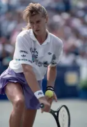 Steffi Graf of Germany in action during the US Open at the USTA N - Old Photo 8