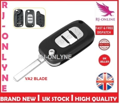 BRAND NEW FOR RENAULT CLIO, KANGOO, MODUS, MEGANE 3 BUTTON FLIP KEY FOB CASE A80