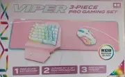 Viper 3 Piece iLynx Pro Gaming Set RGB - PINK - Mouse Mousepad Keyboard NEW