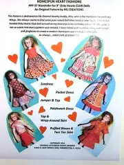 NG Creations Sewing Pattern Homespun Fashions fits 9" Only Hearts Club Dolls