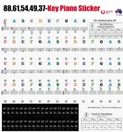 Universal Piano Learner Stickers Music Piano 54 / 61/88 Key Note Keyboard Decals