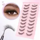 Fake Eyelashes Messy Dense Lashes 10 pairs 3D Mink Lashes Women