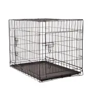 4Paws Dog Cat Metal Cage Foldable Portable 42" Black