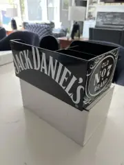 NEW Jack Daniel's Whiskey Black Bar Caddy Holder for Napkins, Straws & Stirrers