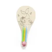 Paddle Ball Wood Coloring Kit 1 Mermaid Paddle Ball with 3 Markers Cousin DIY