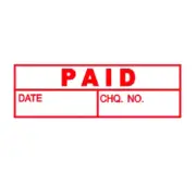 NEW Deskmate Pre-Inked Stamp Paid Date/Cheque Number Boxes Red