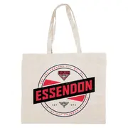 Essendon Bombers AFL Canvas Tote Carry Shopping Grocery Bag