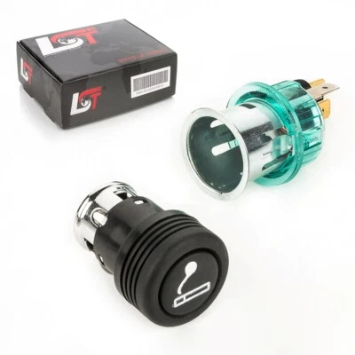 Cigarette Lighter Socket Heating Spring Lighting Green 12V Universal