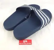 New Adidas ADILETTE Slides Sandals Mens Shoes Navy Blue Beach Flip Flops 035510