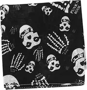 [Beavorty] 2pcs Square Scarf Skull Wrapping Paper Hair Ribbons Satin Headband Knotted Headbands Dance Headscarf Outdoor Scarf Halloween Wrapping Paper Satin Scarves Halloween Party Black