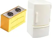 1:12 Scale Miniature Doll House Furniture Dolls Mini Fridge Stove Set Realistic Mini Kitchen Decor