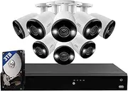 Lorex Fusion 4K Security Camera System w 3TB NVR - 16 Channel Wired Home Security w 8 Metal Cameras - Motion Detection, Active Deterrence, 2-Way Audio, Color Night Vision, Weatherproof Surveillance