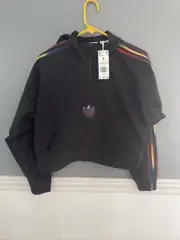 Hoodie Jacket Womens ADIDAS ORIGINALS New Adicolor Half Zip Crop Top Small