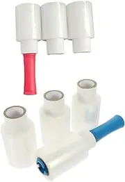 UTHCLO 5 Piece Set Industrial Stretch Wrap Film Self-Adhesive Shrink Wrap Roll Handle for Cable Wire Packaging Random Color