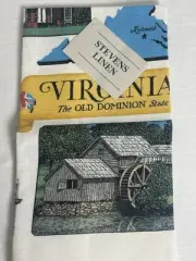 New With Tag Steven’s Linen Virginia Linen Towel Scenic Tea Towel