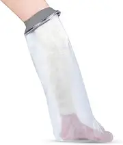 [Blocka-wear] Waterproof Leg Cover for Shower & Bath - Adult - Reusable Waterproof Cast Protector Leg Sleeve Made With a Soft, Stretchy Neoprene Seal & High Grade PVC Body – Small-Medium, 78 cm x 44 cm, Grey