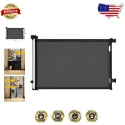 Durable Retractable Safety Gate for Doorways & Stairs - 33" x 71", Easy Install