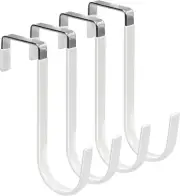 Over the Door Hangers Hooks Rubber Prevent Scratches Heavy Duty Organizer 6 Pack