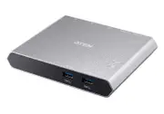 Aten Sharing Switch 2x2 USB-C, 2x Devices, 2x USB 3.2 Gen2 Ports, Power Passthrough, Remote Port Selctor, Plug and Play