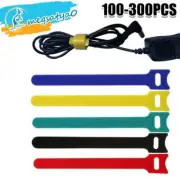 100-300X Reusable Cable Tie Nylon Hook Loop Strap Cord Ties PC TV Organiser AUS