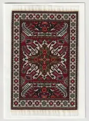Miniature Turkish Woven Carpet Dollhouse Accessory Mini Rug 6 1/4" x 3 7/8"
