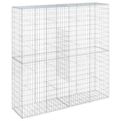 Gabion Basket with Cover 200x50x200cm Iron Wire Wall Cage Fence Fencing