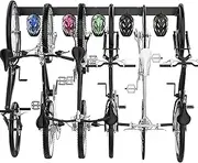 [Staiko] Bike Storage Rack Wall Mount Garage Bike Hanger for 6 Bicycles Adjustable Bike Hooks Fits All Mountain and Road Bike Indoor Outdoor Garage Storage