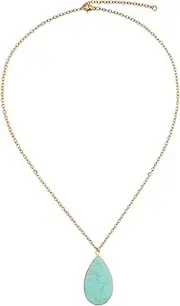 [BaubleStar] Natural Crystal Healing Stone Pendant Necklace Teardrop Quartz Necklaces for Women Girls