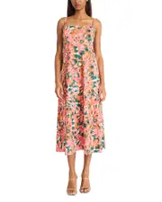 The Good Journey Smocked Back Midi Dress