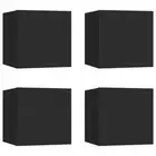 4pcs Wall Cabinets Wooden TV Storage Shelf Rack Bookcase Bookshelf Cupboards