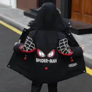 New Winter 2022 Spider-Man Hooded Jacket Kids Winter Warm Coat black 140cm (8-9years)