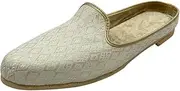 [Step n Style] Back Open Men's Punjabi Jutti Handcrafted Traditional Ethnic Indian Footwear Comfortable & Stylish Mules Slip-On for Weddings & Casual Wear